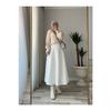 Women's Puff Scuba Hijab White Flared Skirt
