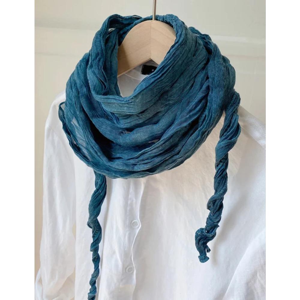 

Тонкий женский шарф Декор 2022 Осень Весна Хлопок Лен Однотонный Тай-дай Складной Однотонный Модный Длинный Шарф Женский