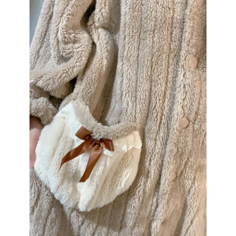 Winter Hooded Pajamas for Women, Warm and Sweet Coral Velvet Pajamas, Plus Velvet, Thickening, Skin-friendly Casual