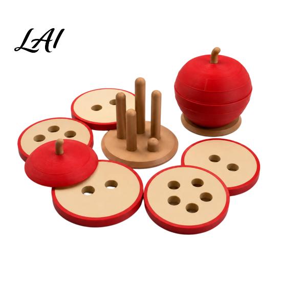 Stacking Puzzle Toy Kit Fruit Shape Toy Fine Motor Skills & Hand-eye Educational Game Coordination Training for Toddlers Boys Girls Hand Eye