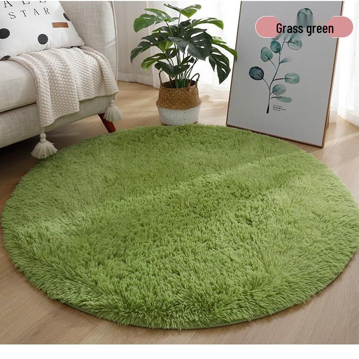 Silk Wool Plush Round Rug - Yoga Mat, Bedside Carpet, Hanging Chair Cushion, Cloakroom Foot Pad