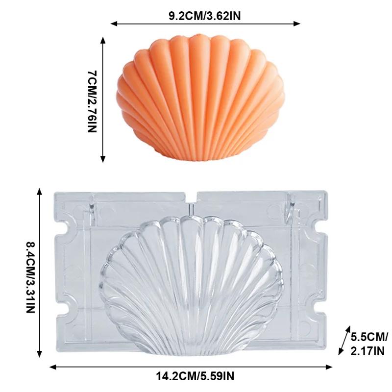 3D-Muschel-Kerzenform, Duftkerzenform, handgefertigte Kerzenherstellung, Muschel-Aromatherapie-Gipsformen, Muschel-Seifenform aus Kunststoff