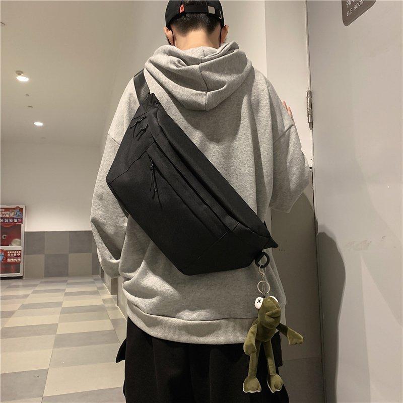 Canvas Shoulder Crossbody Bags Large Capacity Belt Waist Bags For Men Vintage Solid Handbags For Ladies Shopper Bags