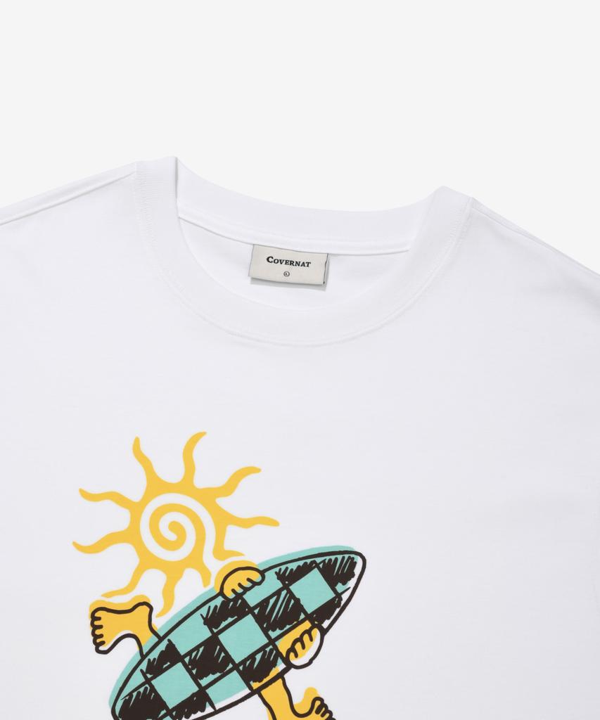 COVERNAT Checkerboard Graphic Sleeveless White