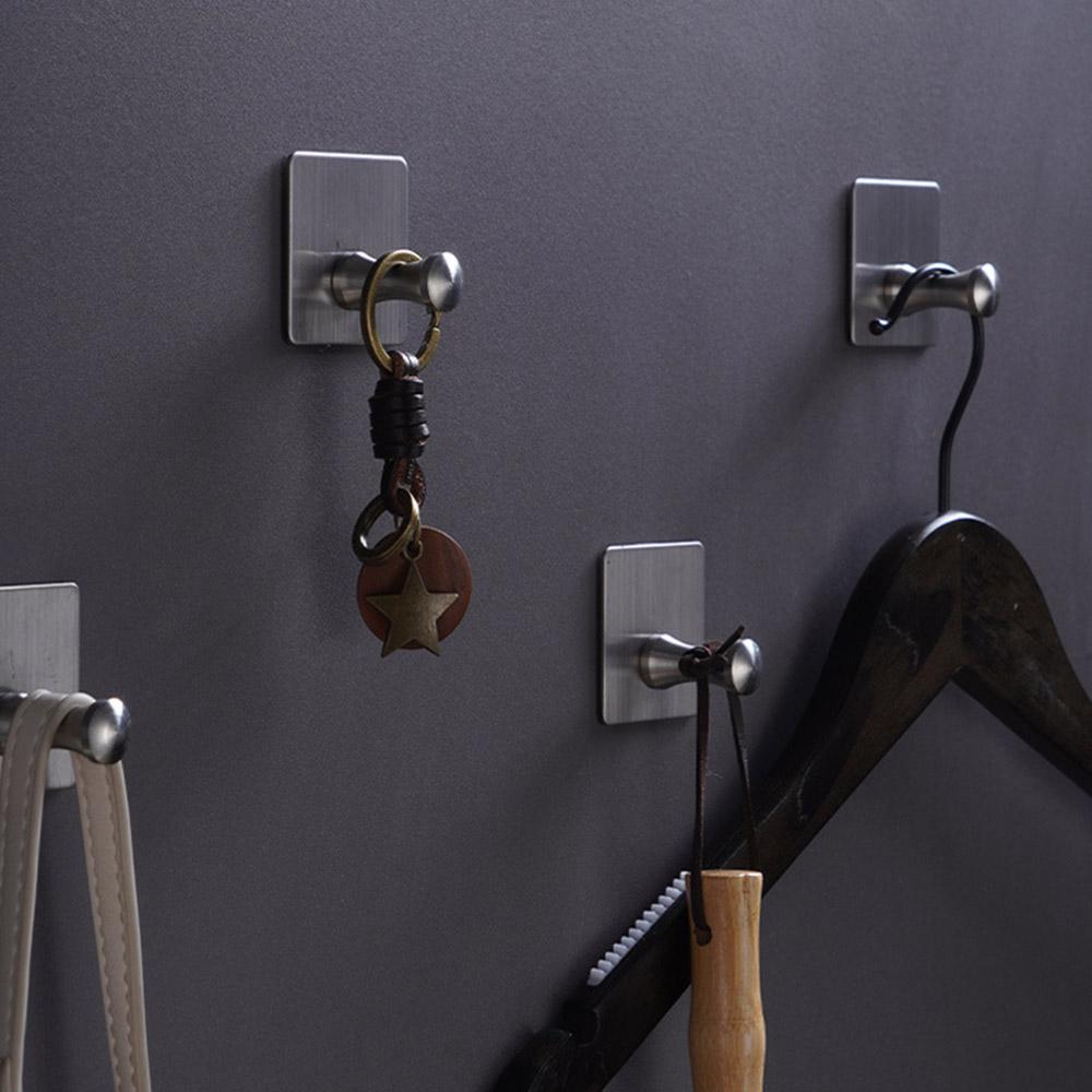 Robe Hook Wall Towel Hook Stainless Steel Coat Hook Rustproof Strong sticky Hook Hanger for Bathroom Kitchen Hardware