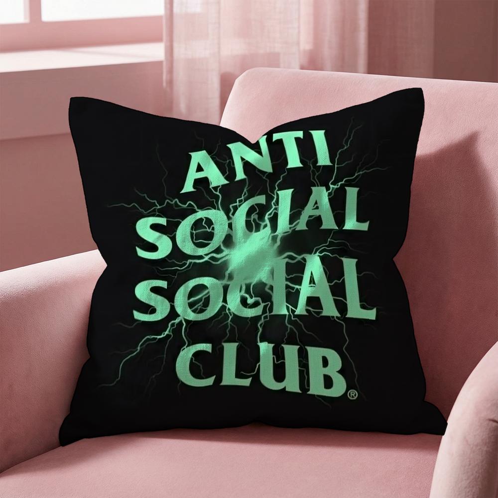 A-Anti Social Social Club Cushion Cover Multi-Scene Pillow Cover for Home & Car - Reversible, Soft & Durable for Daily Use