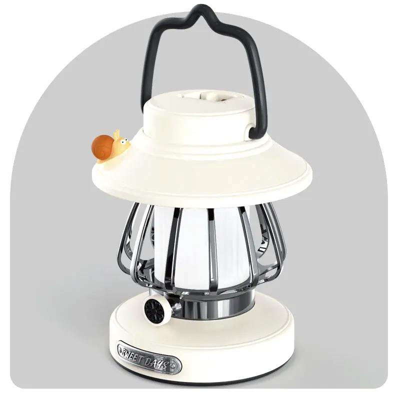 1pc Cartoon Snail Retro Portable Hanging Camping Night Lamp USB Charging Camping Light Decoration Light For Courtyard, Camping