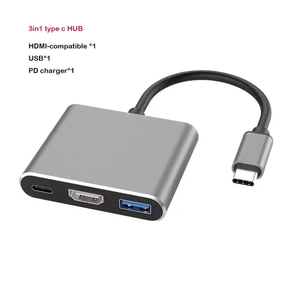 USB C To HDMI-Compatible VGA Type-C Digital AV Multiport Adapter Thunderbolt 3 Converter To 4K 1080P Fast Charging for MacBook