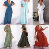 Copricostume lunghi estivi per donna, kimono con scollo a V, abiti da spiaggia, con lacci, anti-sole, gonna sarong bohémien