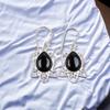Rare Black Onyx  Gemstone 925 Sterling Silver Artisan Jewelry Earrings For Girls EE-40-19