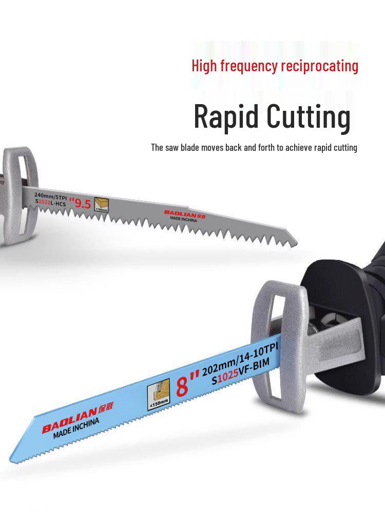 Versatile Reciprocating Saw Blade for Metal, Wood, Plastic & Aluminum with Coarse & Fine Teeth, Extended Jigsaw & Electric Saw Compatibility.