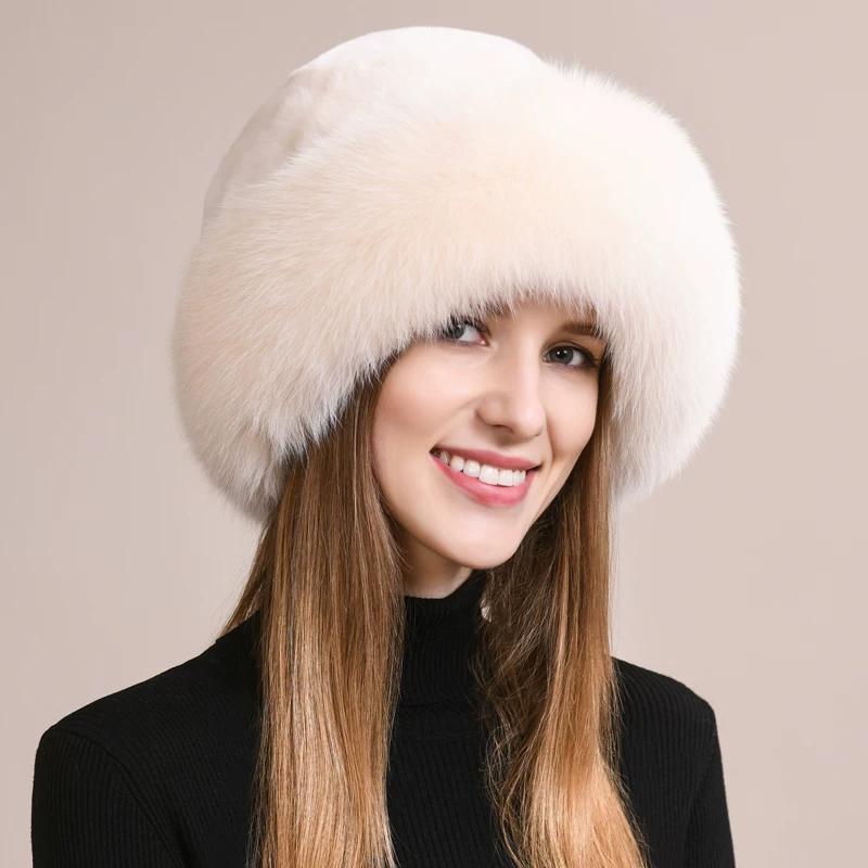 Fox Hair Hat Female Winter Northeast Fur Winter Ear Protection Rex Rabbit Hair Real Hair Hat Bucket Hat Basin Hat Warm