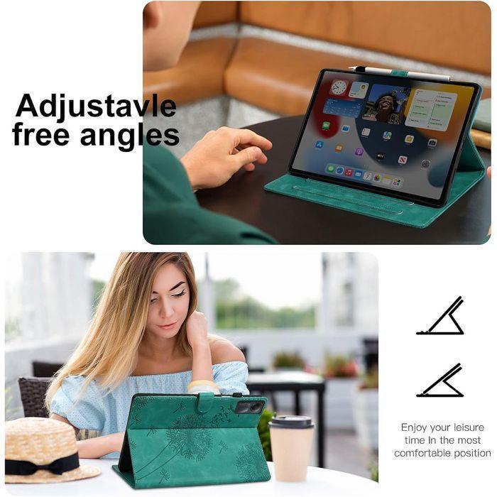 Case for Xiaomi Redmi Pad SE 11 Inches, Shockproof Case Dandelion Pattern PU Leather Green