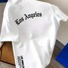 Unisexs Summer Loose Shortsleeved 100 Cotton Fashionable Letterprint Casual Comfortable Roundneck Tshirt