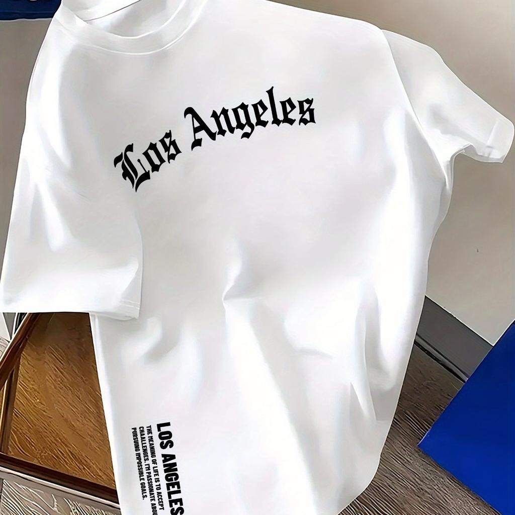 Unisexs Summer Loose Shortsleeved 100 Cotton Fashionable Letterprint Casual Comfortable Roundneck Tshirt