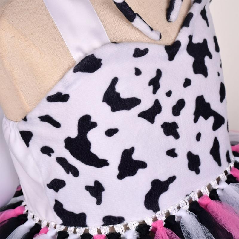 Kids Animal Ears Headband Tie Tail Tutu Dress Set Cosplay Halloween Costume Birthday Party Gift Hair Band Christmas Prop