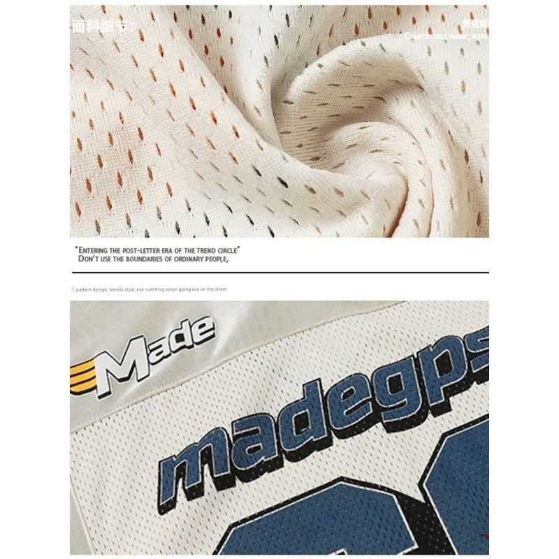 51 Hip-hop American vintage V-neck No. 69 Jersey Short sleeve Men and Women Summer Fashion Brand Mesh Breathable Sports Quick-Drying T-shirt