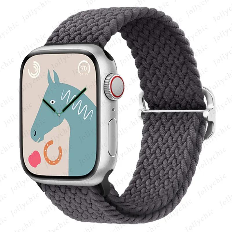 Braided Stretchy Adjustable Straps Compatible for Apple Watch Ultra 2/1 Band 38mm 40mm 41mm 42mm 44mm 45mm 49mm for Women Men