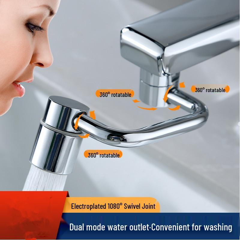 Universal Rotating Aerator: Mechanical Arm Faucet Extender for Anti-Splash in Kitchens