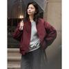 Demana Women's Dark Red Oversized Cotton Jacket