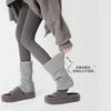 Metal Standard Gray Knitted Socks Cover Women'S Autumn And Winter Design Sense Flanging Thickened Warm Babes Long Tube Stacking Calf Cover