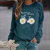 Women's Sweater Crew Neck Casual Loose Pullover Printed Long Sleeve Comfortable Long Sleeve T-Shirt