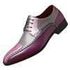 Large Size New Youth Versatile Breathable Leather Shoes Color-blocked Carved Business Personality Splicing Casual Leather Shoes Men