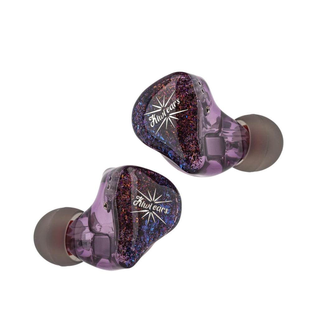 LINSOUL Kiwi Ears Forteza 2DD+1BA Hybrid HIFI Earphones with 3.5mm Jack, HIFI Sound Quality, Deep Bass, Noise Cancelling, Stereo Earbuds, Purple,