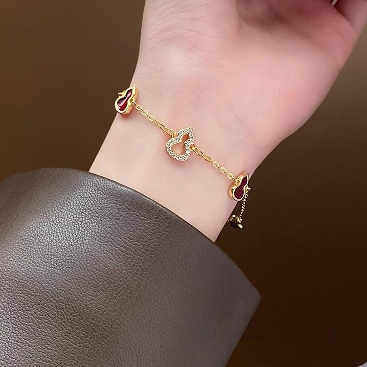 Elegant Zircon Gourd Patchwork Bracelet - Versatile Light Luxury Accessory