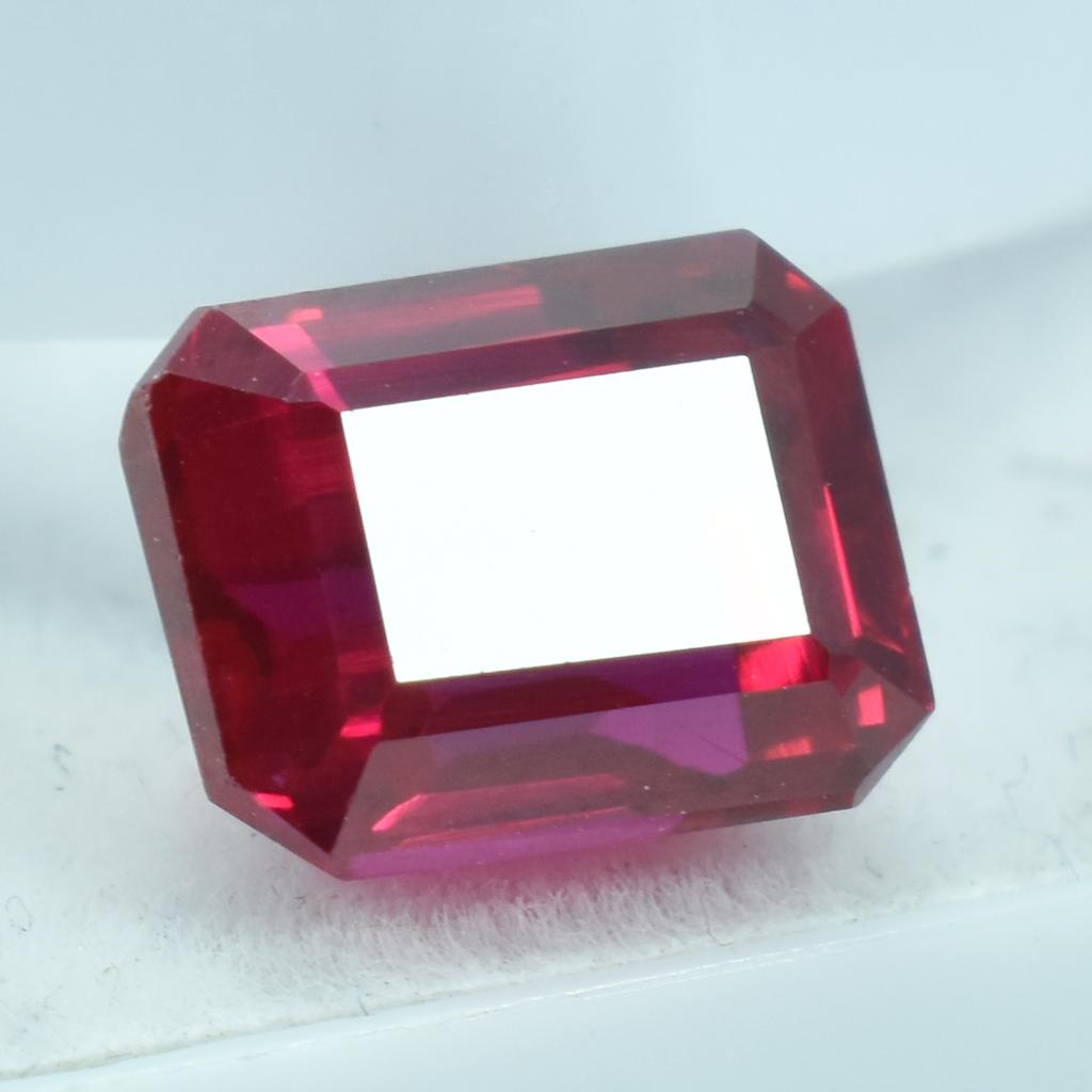 Natural Red Ruby Loose Gemstone Emerald Shape 4.80 ct for Jewelry Making and Gem Collections
