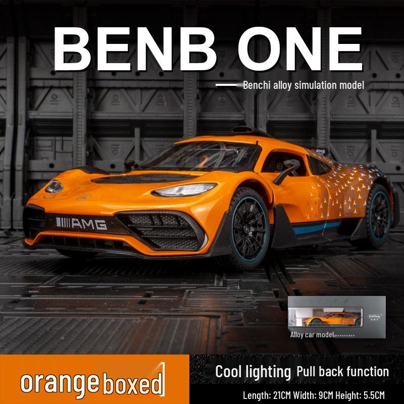 

Jinlifang 1901-240 Сплавная инерционная игрушечная машинка Mercedes-Benz ONE со звуковой и световой имитацией оранжевый