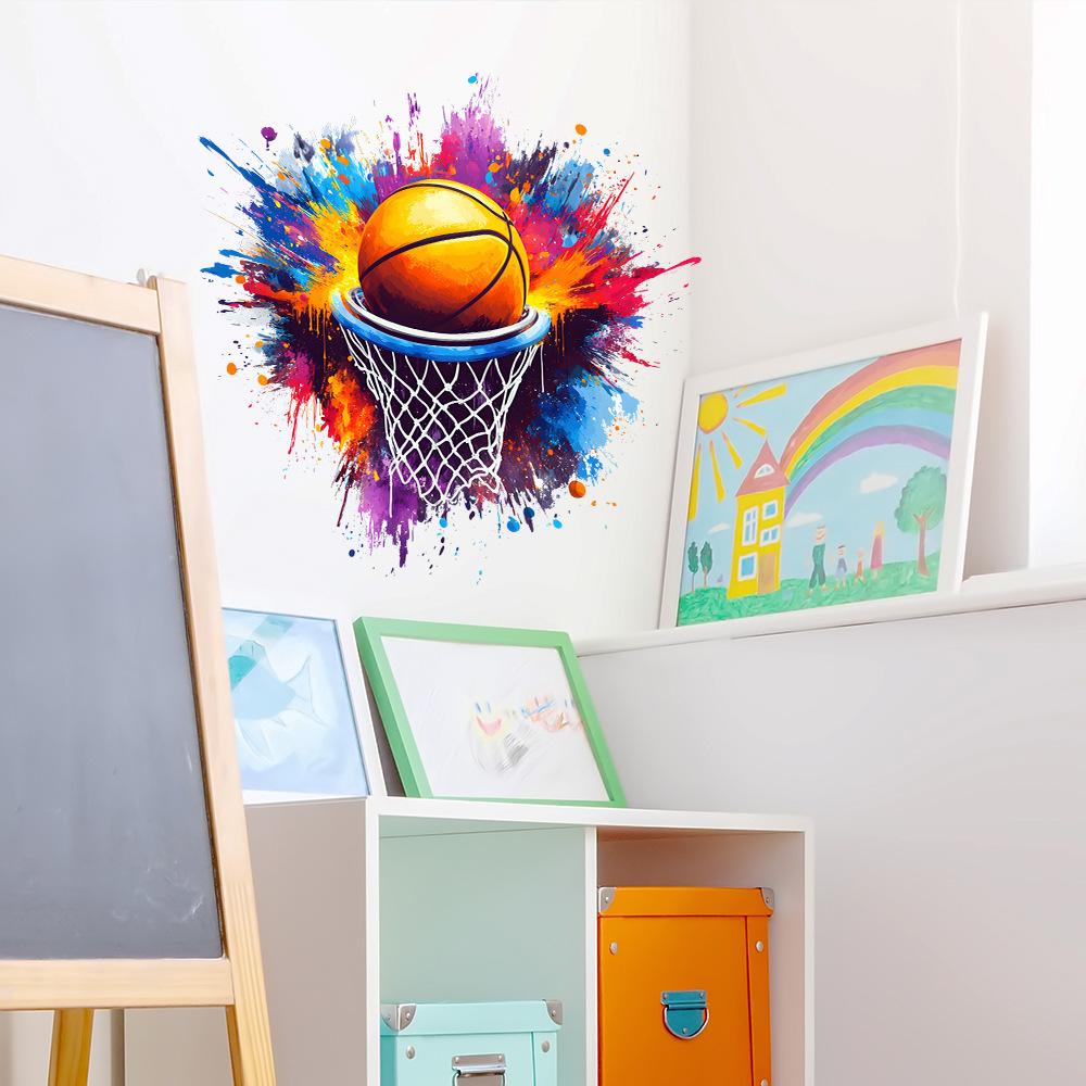 Painted Paint Basketball Baskets Bedroom Living Room Home Beautification Decoration Wall Stickers