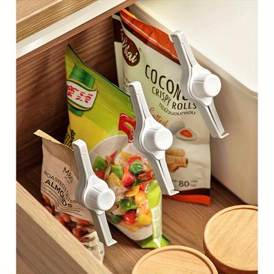 Verschließklammern für Lebensmittelbeutel in der Küche, Aufbewahrungsversiegelung für Snacks, Kaffee, Tee, feuchtigkeitsbeständig, luftdichter Griff, Organisation, Aufbewahrung (5 Stück)
