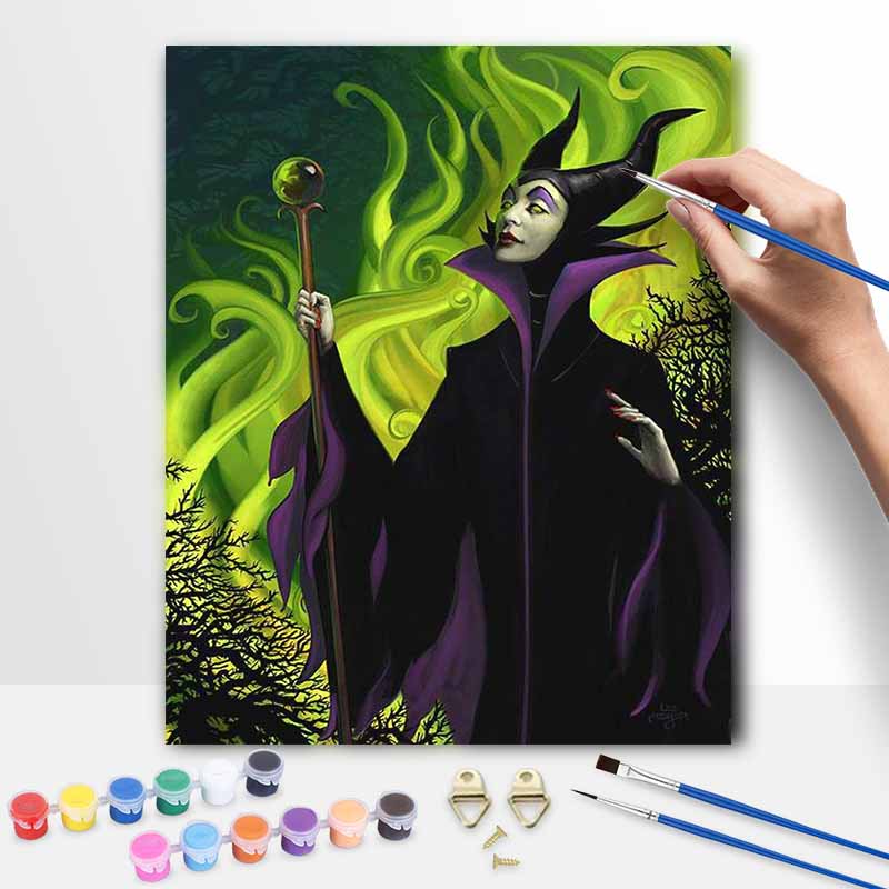 Disney oil painting Maleficent art handmade diy painting home decoration gift 20x30cm