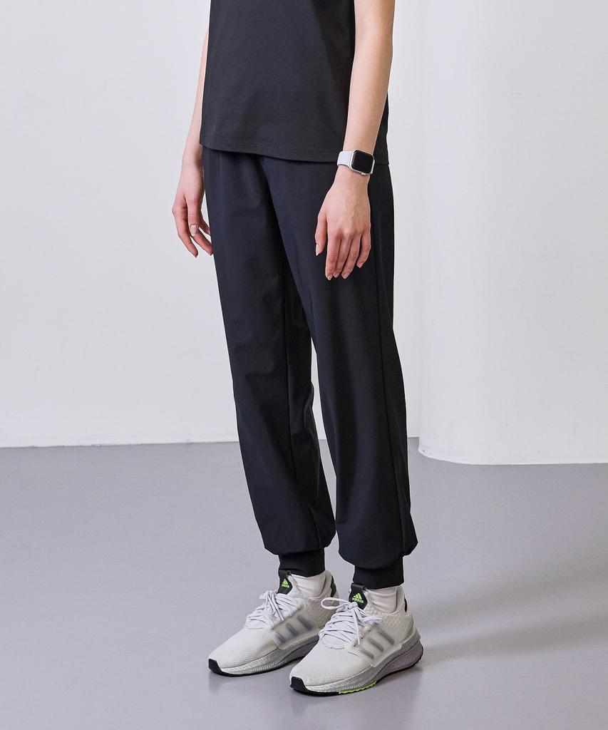 BASIC HOUSE Women'S Super Stretch Spandex Elastic Waist Jogger Pants Black