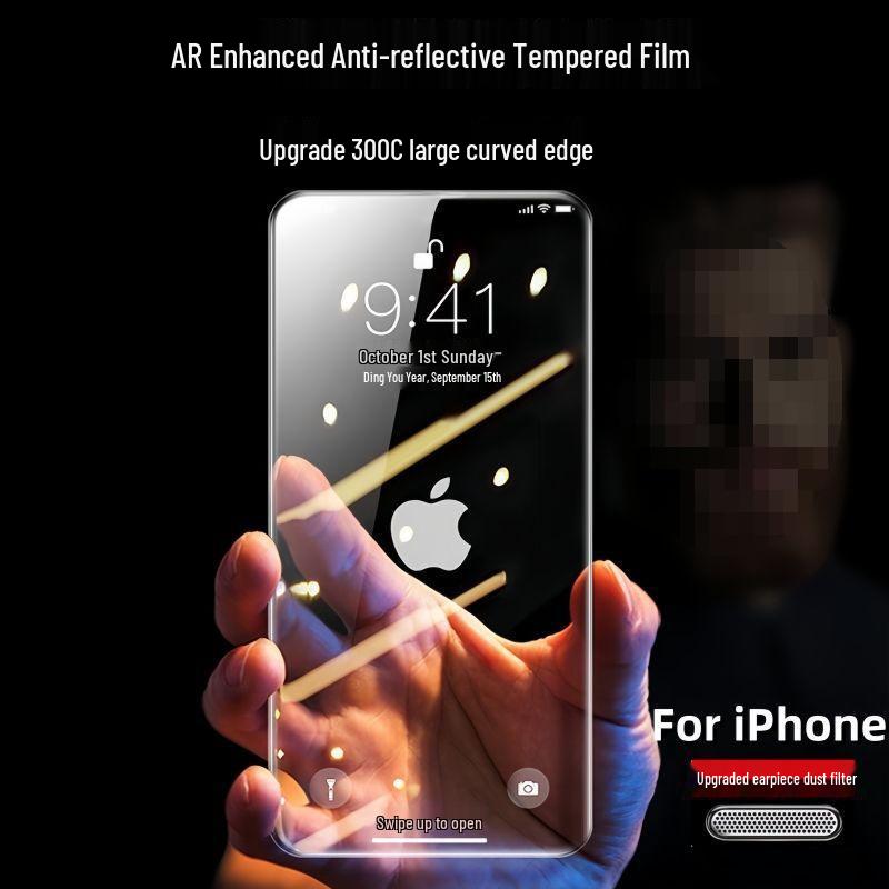 AR Curved Edge Anti-Reflective Tempered Screen Protector for iPhone 12/13/14/15 Pro/Max