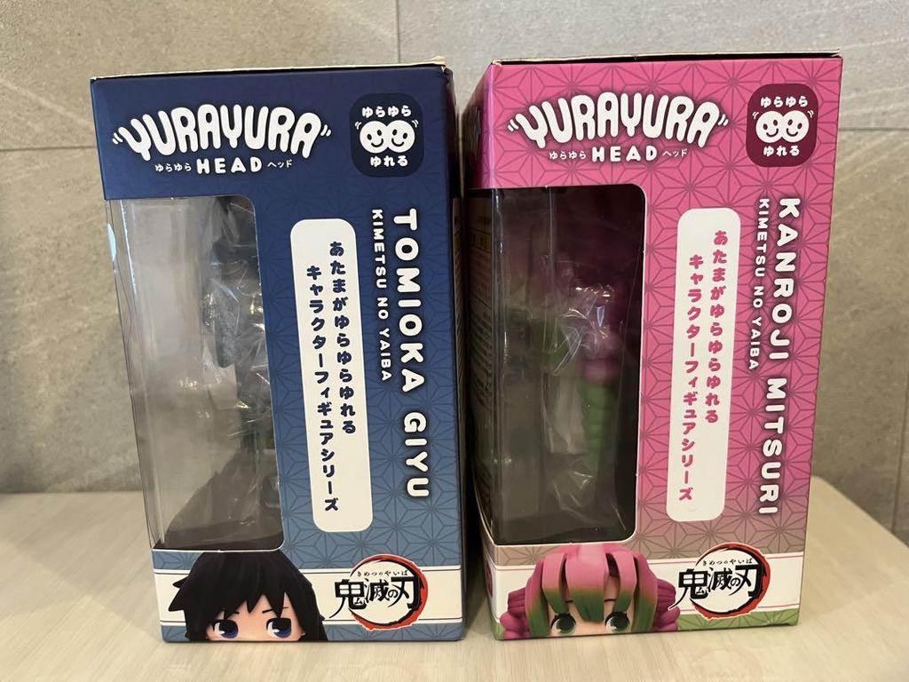 [USED] Yurayura Yurayura Head Demon Slayer Mitsuri Kanroji and Giyu Tomioka Figure Mascot