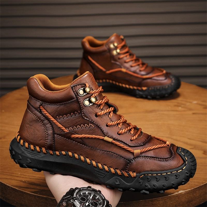Podzimní/zimní ručně vyráběné pánské boty Boty Pohodlné kotníkové boty pro muže Ležérní boty Mokasíny Pánské pracovní boty