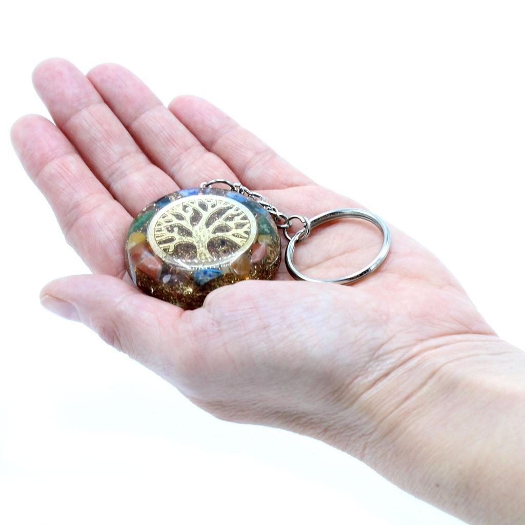 Orgonite Keychain Gemstone Chakra Tree of Life