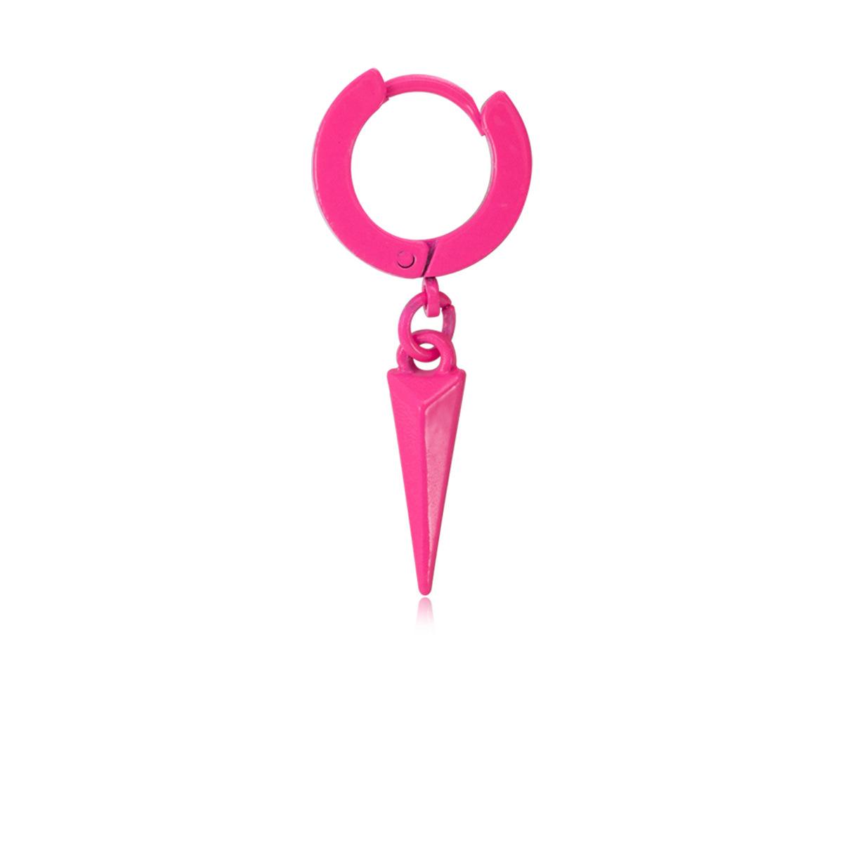 

1PC Y2K Stainless Steel Pink Star Lightning Helix Piercing Cartilage Earring Colorful Paint Simple Body Piercing