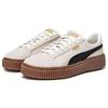PUMA Suede Platform Women Fashion Anti-slip Wear-resistant Low Top Skate Shoes Beige Black Brown 395225-03