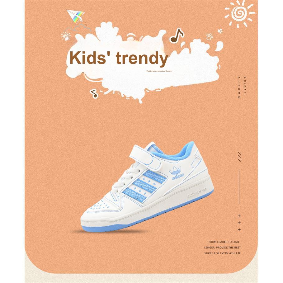 adidas Originals Forum Low Comode Ammortizzanti Resistenti Scarpe da Skate Basse per Bambini Sneaker per Bambini Bianco Blu JH6359