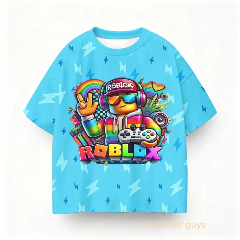 Estate Bambini Roblox Gioco Abbigliamento Casual Vestiti Ragazzi Ragazze Maglietta Anime