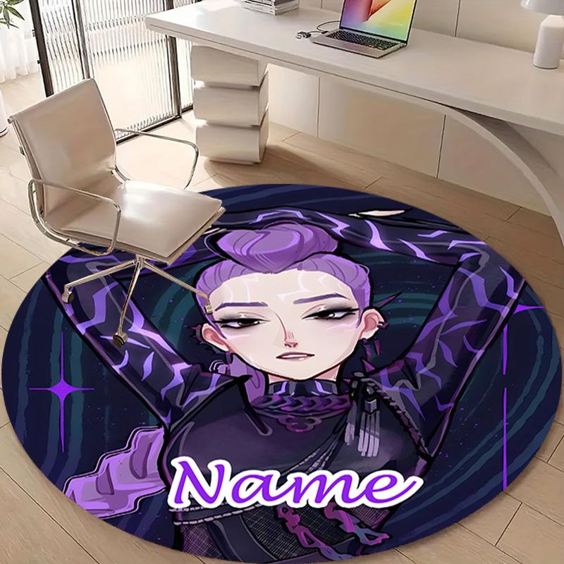 Personalized K-KPop Demon Hunters Round Chair Office Rug - Perfect for Mat, Office Chair & More - Ideal Gift for Birthdays and Holidays