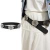 Decorative Rose Pattern Wide Belt Adjustable Waist Strap For Women Soft PU Leather Retro Design Daily Suit Dresses