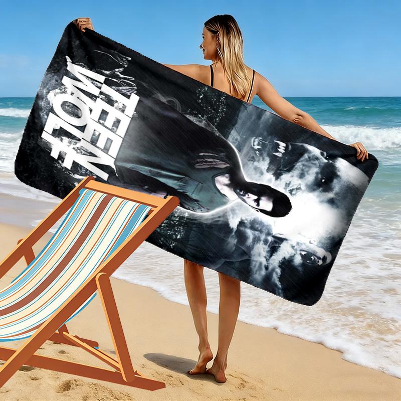 Teen Wolf Aufdruck Strandtuch, Großes Weiches Schnelltrocknendes Handtuch für Strand Camping Schwimmen
