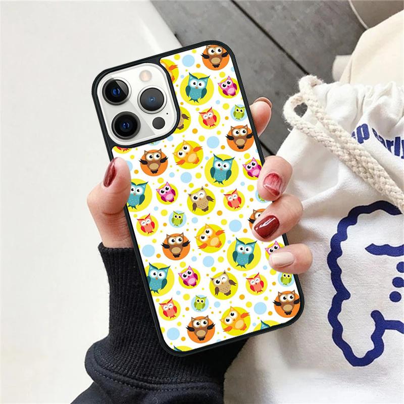 Cartoon Owl Phone Case For iPhone 17 Air 15 16e Cover 11 13 14 Pro Max 12 Plus Max Fundas