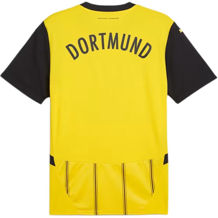 Puma Borussia Dortmund 2024-2025 Season SS24 Quick-Dry Slim-Fit Short-Sleeve Soccer Jersey Men Tops Yellow 774946-01