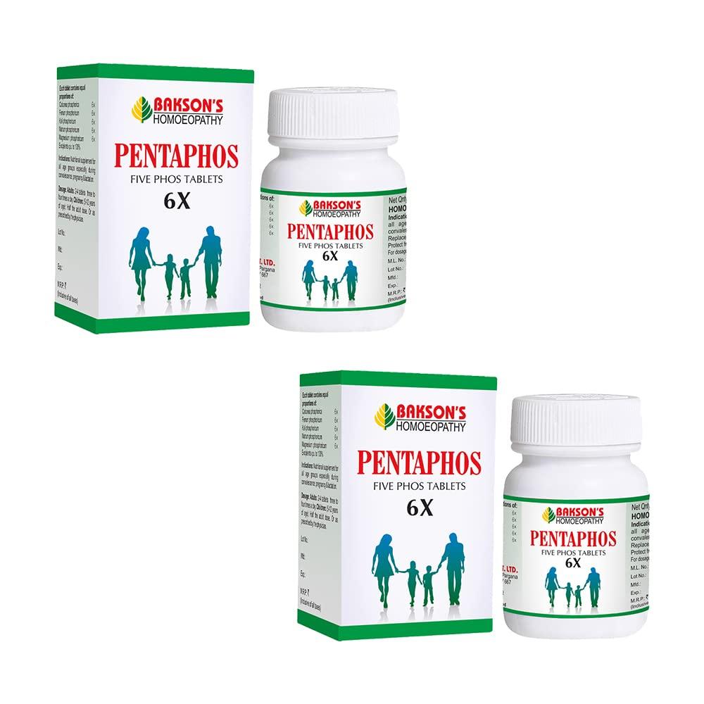 

Bakson Pentaphos Tablets 6X Vitality Support For Fatigue Weakness Recovery 100 Tablets x Pack Of 2 Homeopathic Formula