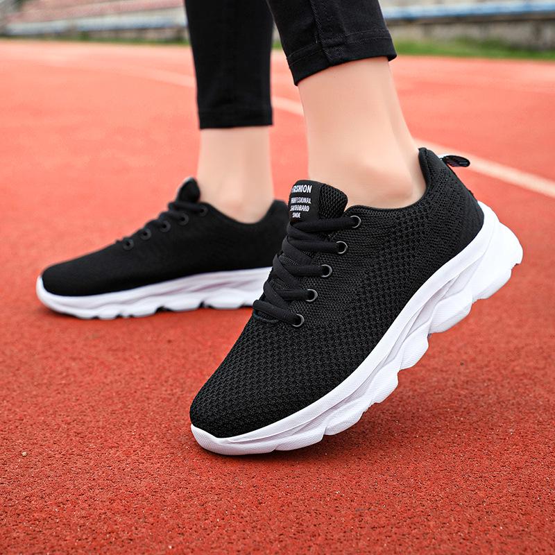 Quanzhou Women's Mesh Breathable Sneakers - Soft Sole Casual Travel & Running Shoes for Military Training Students